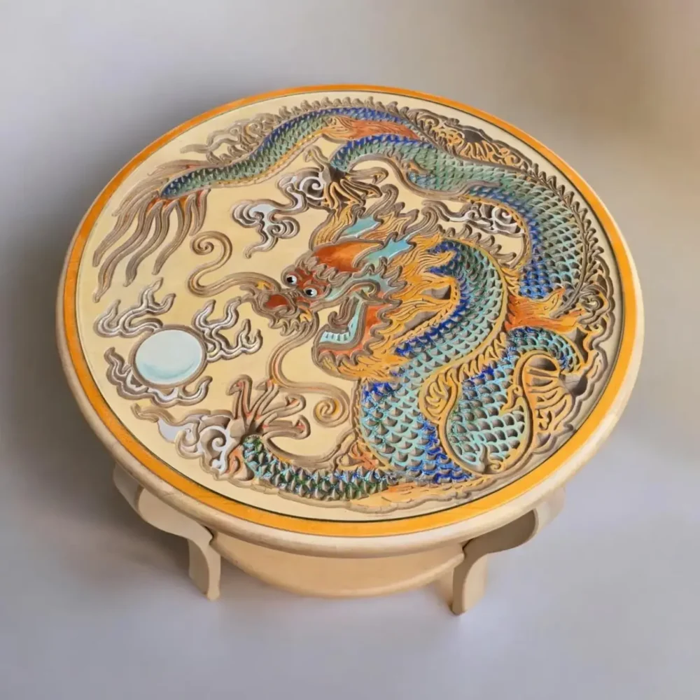 Stolik dekoracyjny "Błękitny Smok Wschodu" - Image 2